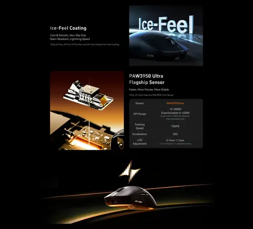 ATK професионална геймърска мишка Wireless Gaming Mouse A9 Tri-mode Nearlink - 1K, White - image 6