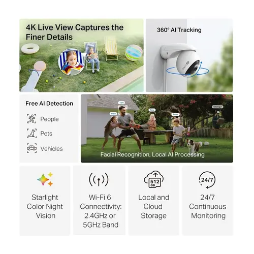 Камера TP-Link Tapo C560WS, Pan/Tilt Security ,4K,Wi-Fi,ден/нощ ,Micro SD,външна - image 1