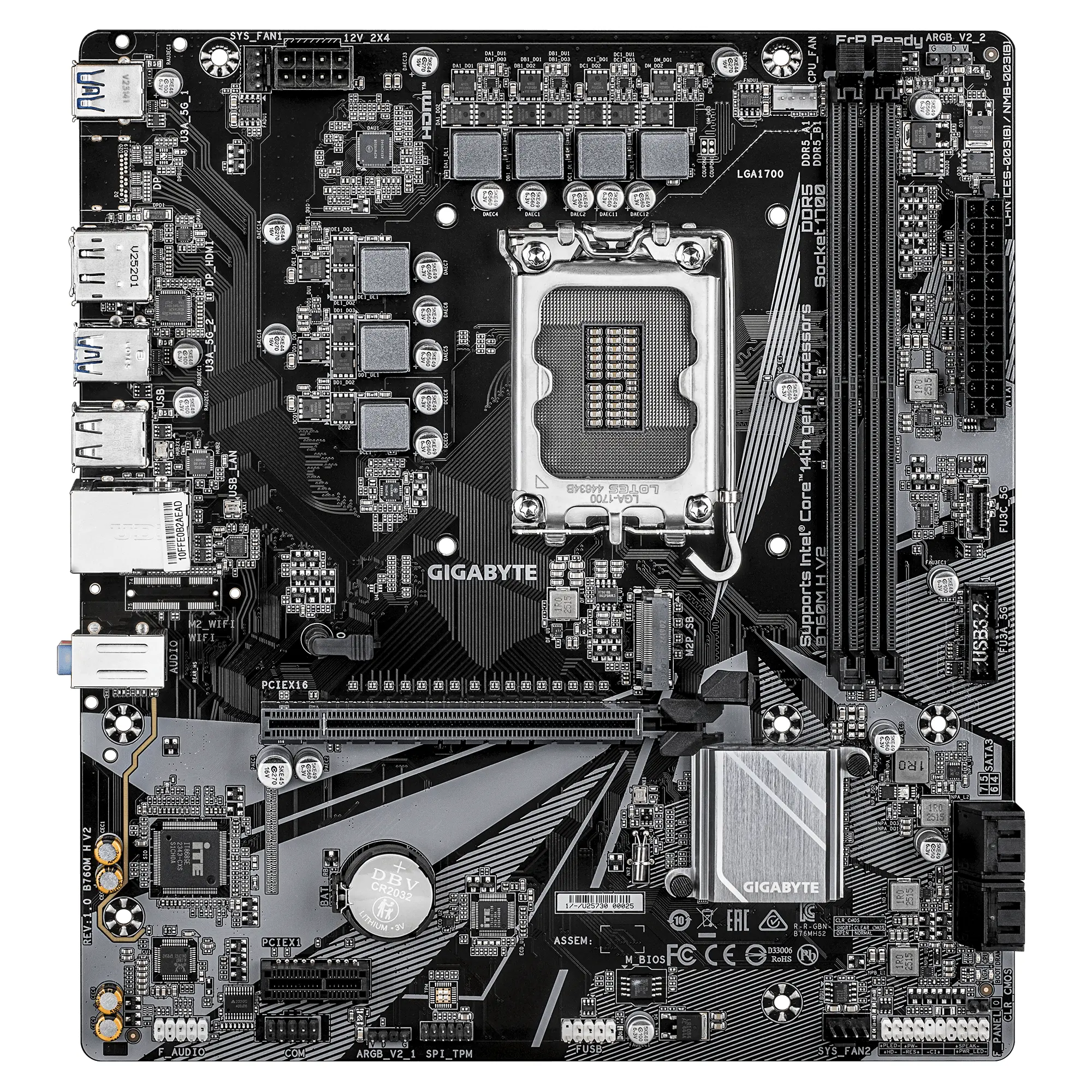 Μητρική πλακέτα GIGABYTE B760M H V2 DDR5, socket 1700