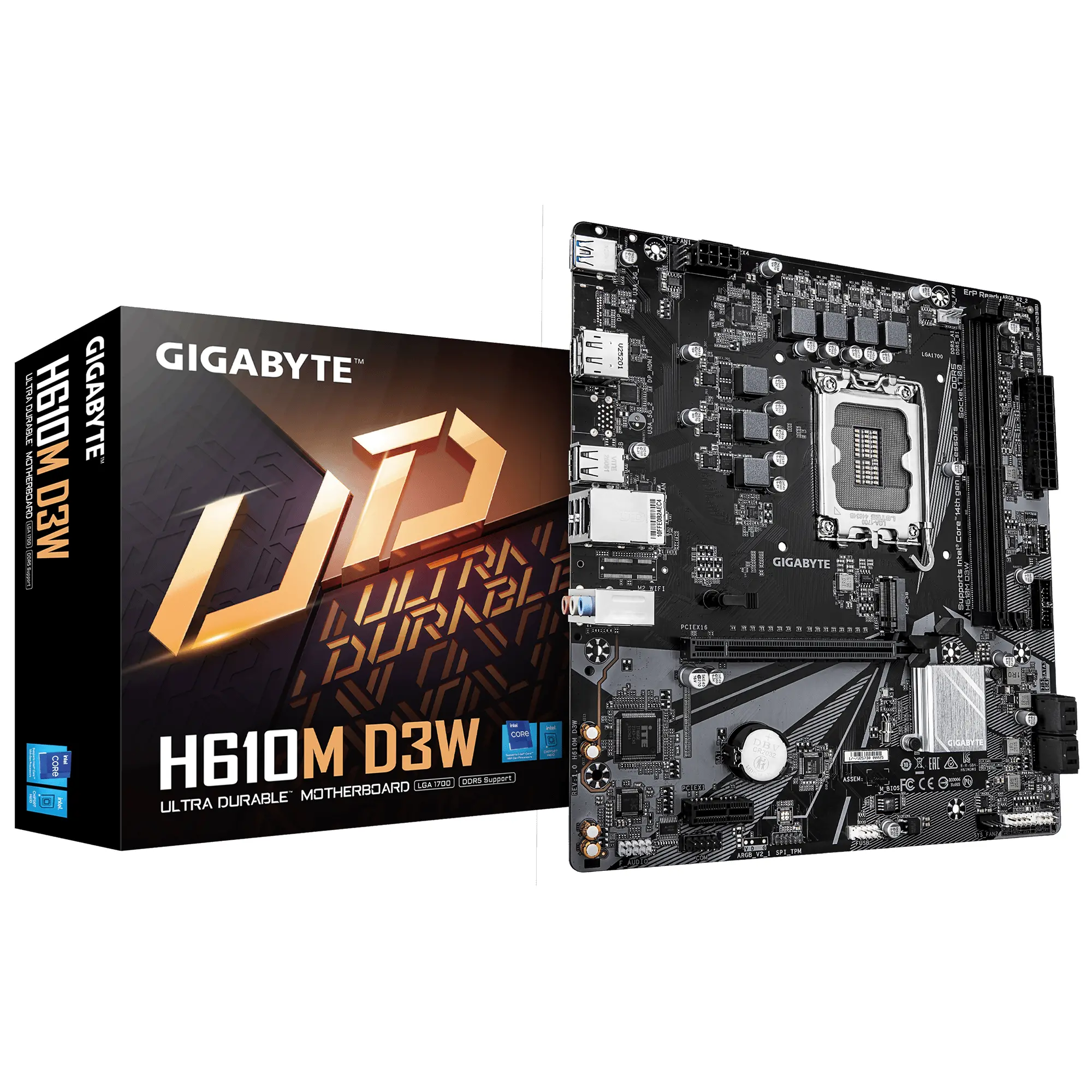 Дънна платка GIGABYTE H610M D3W Socket 1700, DDR5, Micro ATX - image 3