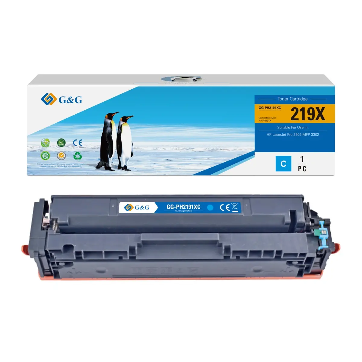 КАСЕТА ЗА HP Color Laserjet PRO 3202/3302 - HIGH CAPACITY - Cyan - /219X/ - W2191X - PN NT-PH2191XC - G&G