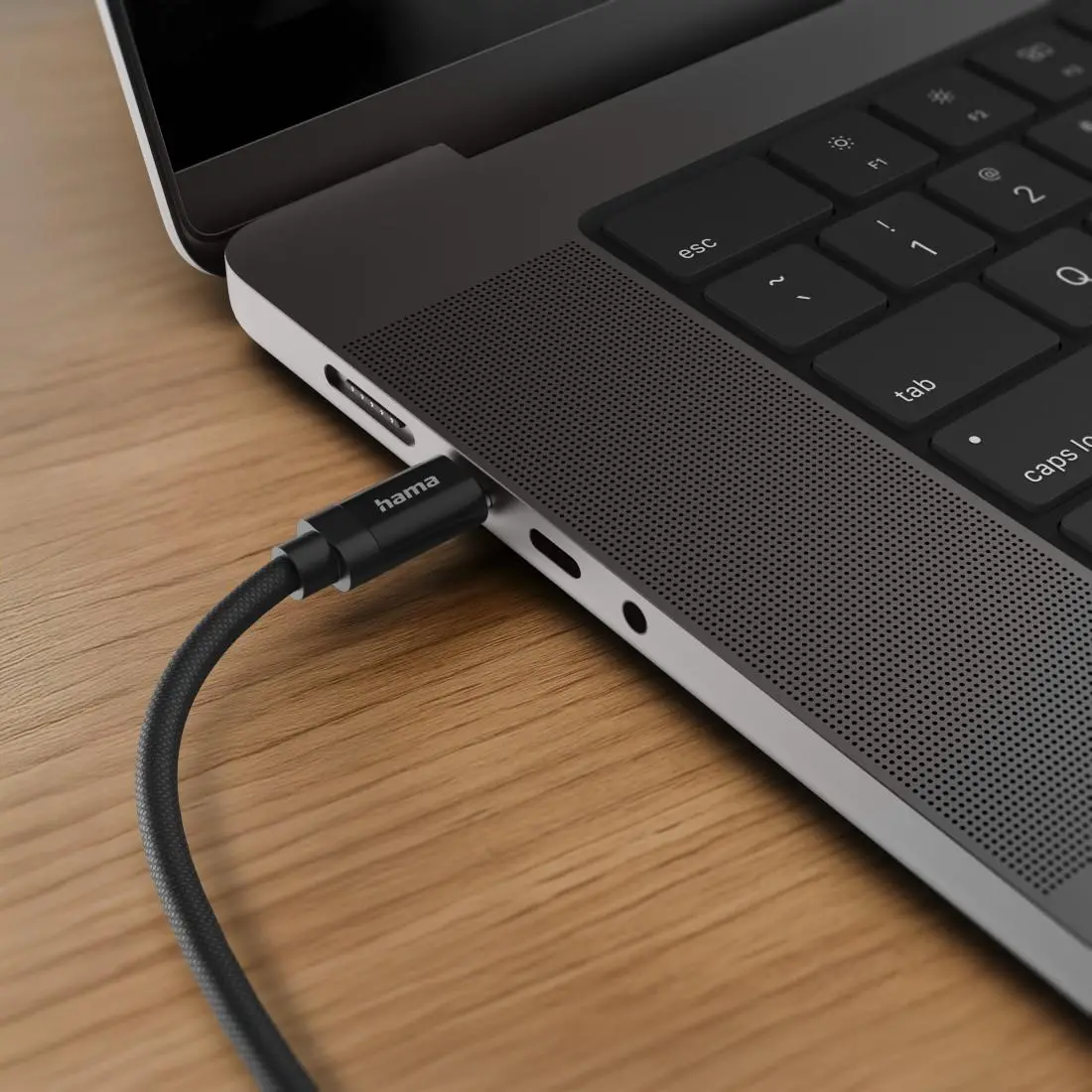 Hama Кабел за зареждане, "Fabric", USB-C - USB-C, 100 W, 1.5 m, Nylon, black - image 3
