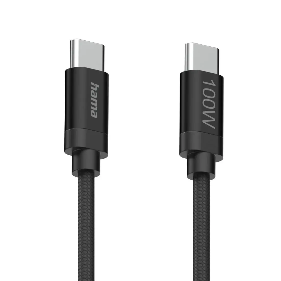 Hama Кабел за зареждане, "Fabric", USB-C - USB-C, 100 W, 1.5 m, Nylon, black - image 4