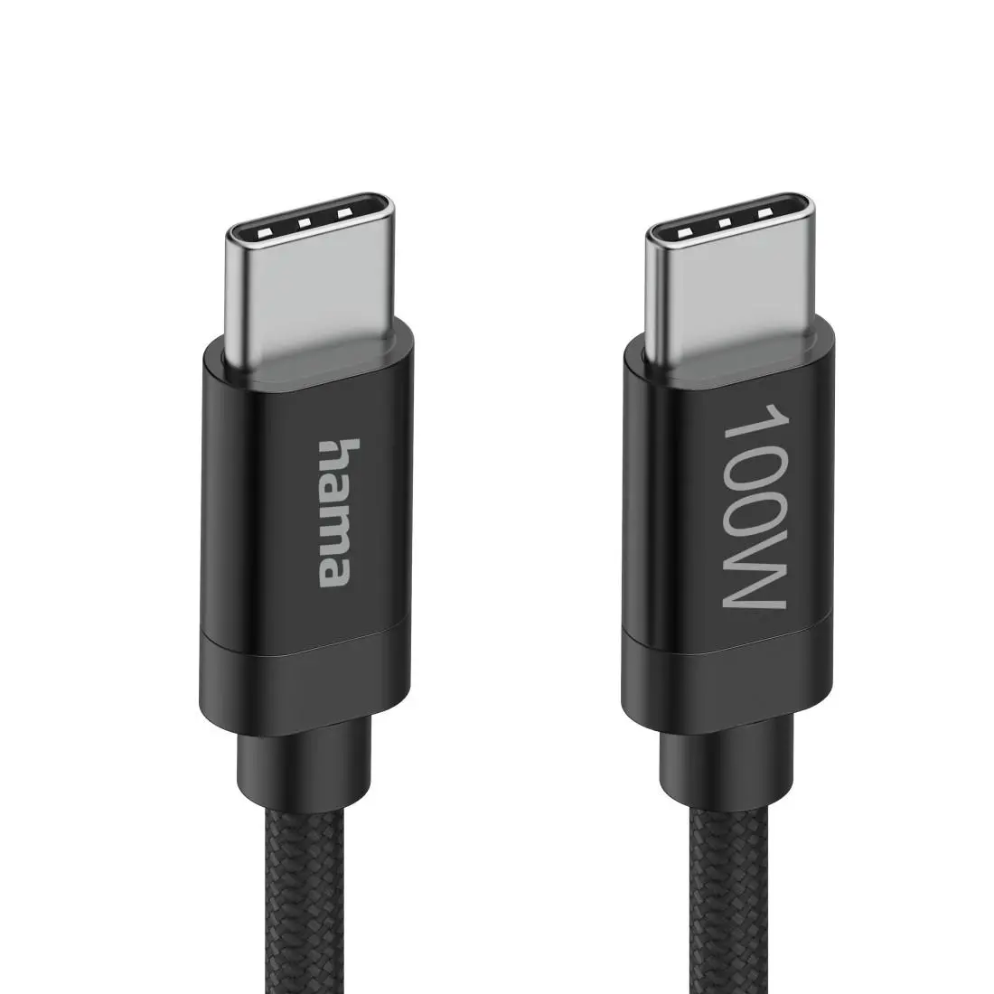 Hama Кабел за зареждане, "Fabric", USB-C - USB-C, 100 W, 1.5 m, Nylon, black - image 5