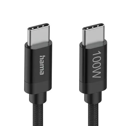 Hama Кабел за зареждане, "Fabric", USB-C - USB-C, 100 W, 1.5 m, Nylon, black - image 8