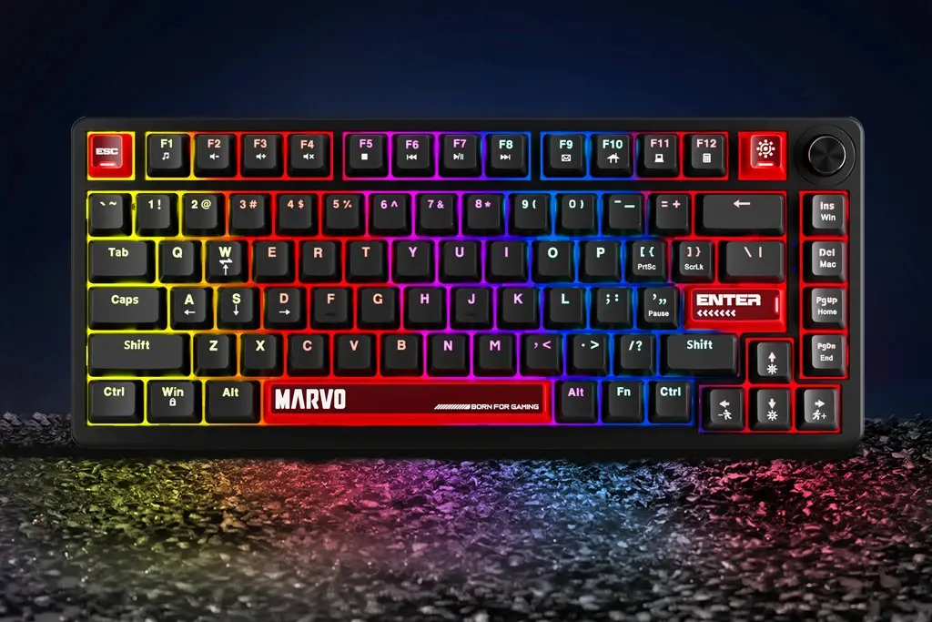 Marvo tastatură mecanică de gaming Gaming Mechanical Keyboard Arma 67 KG935 - 1K, TNT Peach Switches [Linear], (English US) - image 10