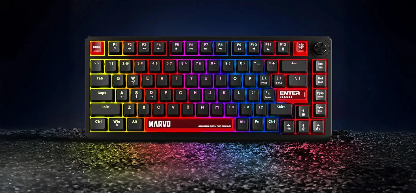 Marvo геймърска механична клавиатура Gaming Mechanical Keyboard Arma 67 KG935 - 1K, TNT Peach Switches [Linear], (English US) - image 12