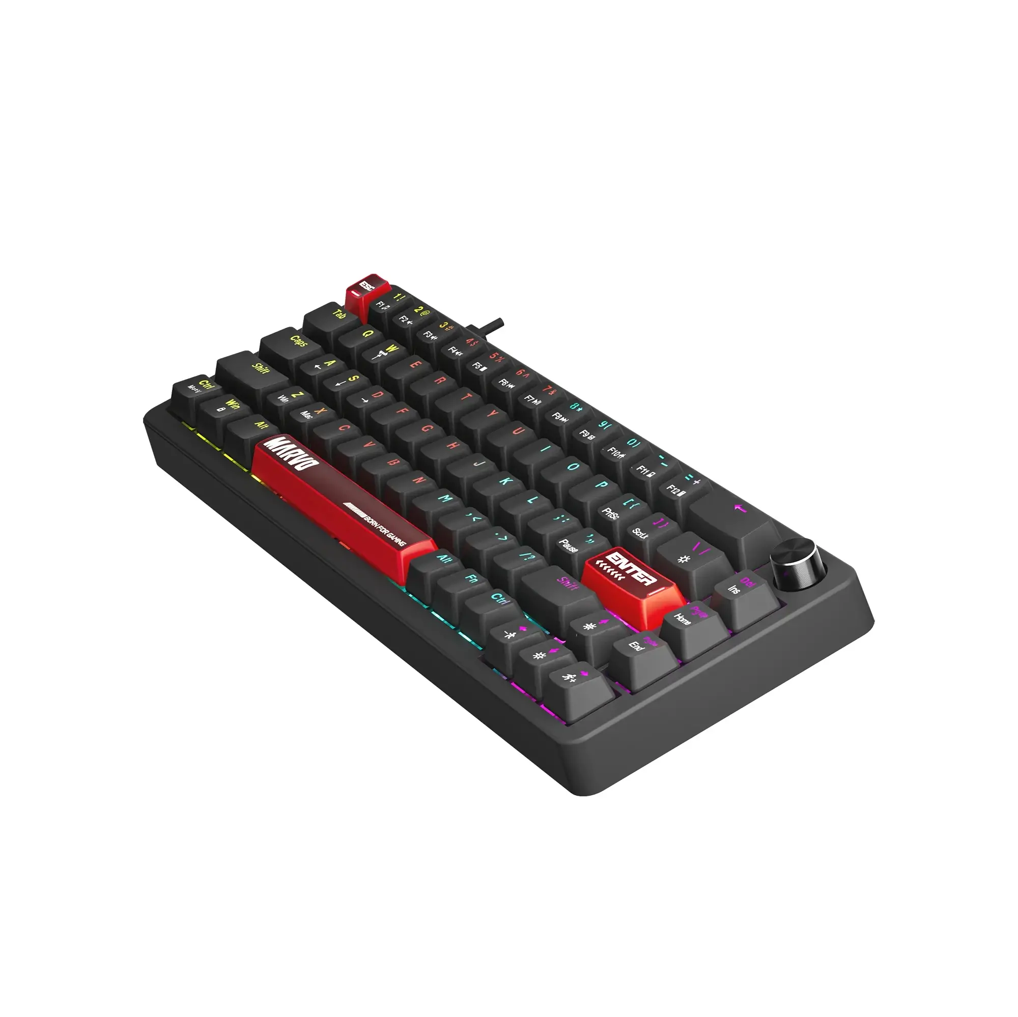 Marvo tastatură mecanică de gaming Gaming Mechanical Keyboard Arma 67 KG935 - 1K, TNT Peach Switches [Linear], (English US) - image 5