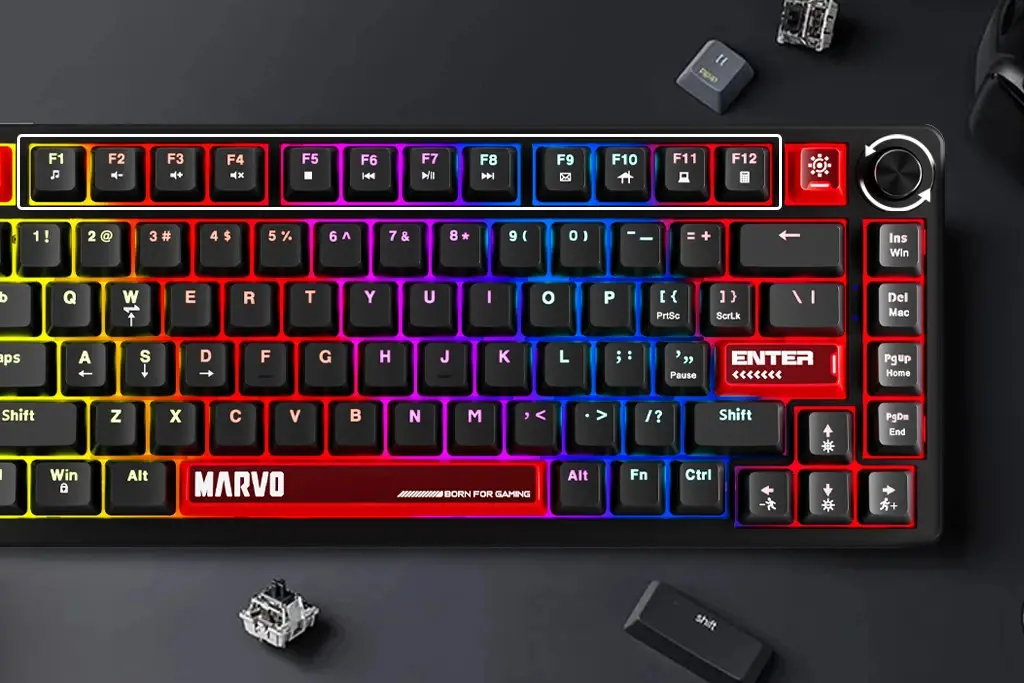Marvo геймърска механична клавиатура Gaming Mechanical Keyboard Arma 67 KG935 - 1K, TNT Peach Switches [Linear], (English US) - image 9