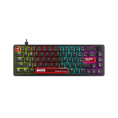 Marvo gaming μηχανικό πληκτρολόγιο Gaming Mechanical Keyboard Arma 67 KG935 - 1K, TNT Peach Switches [Linear], (English US) - 1