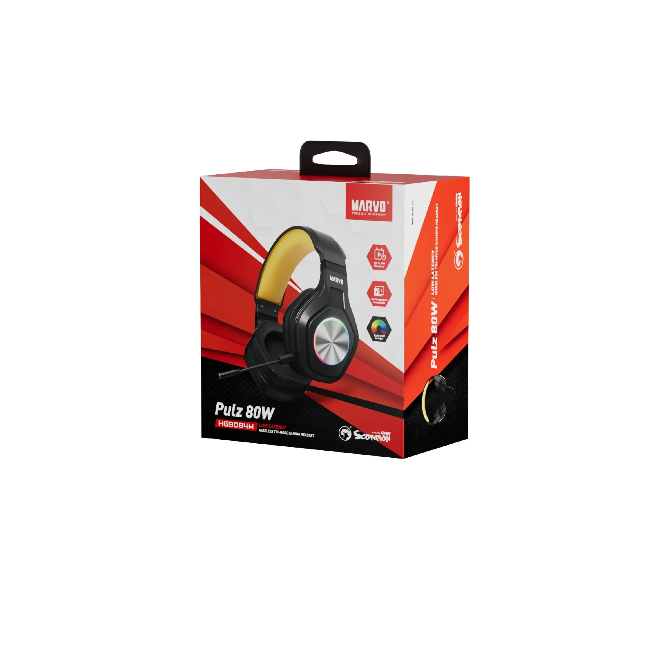 Marvo безжични геймърски слушалки Gaming Headphones Pulz 80W - Bluetooth, 2.4G - MARVO-HG9084W - image 10