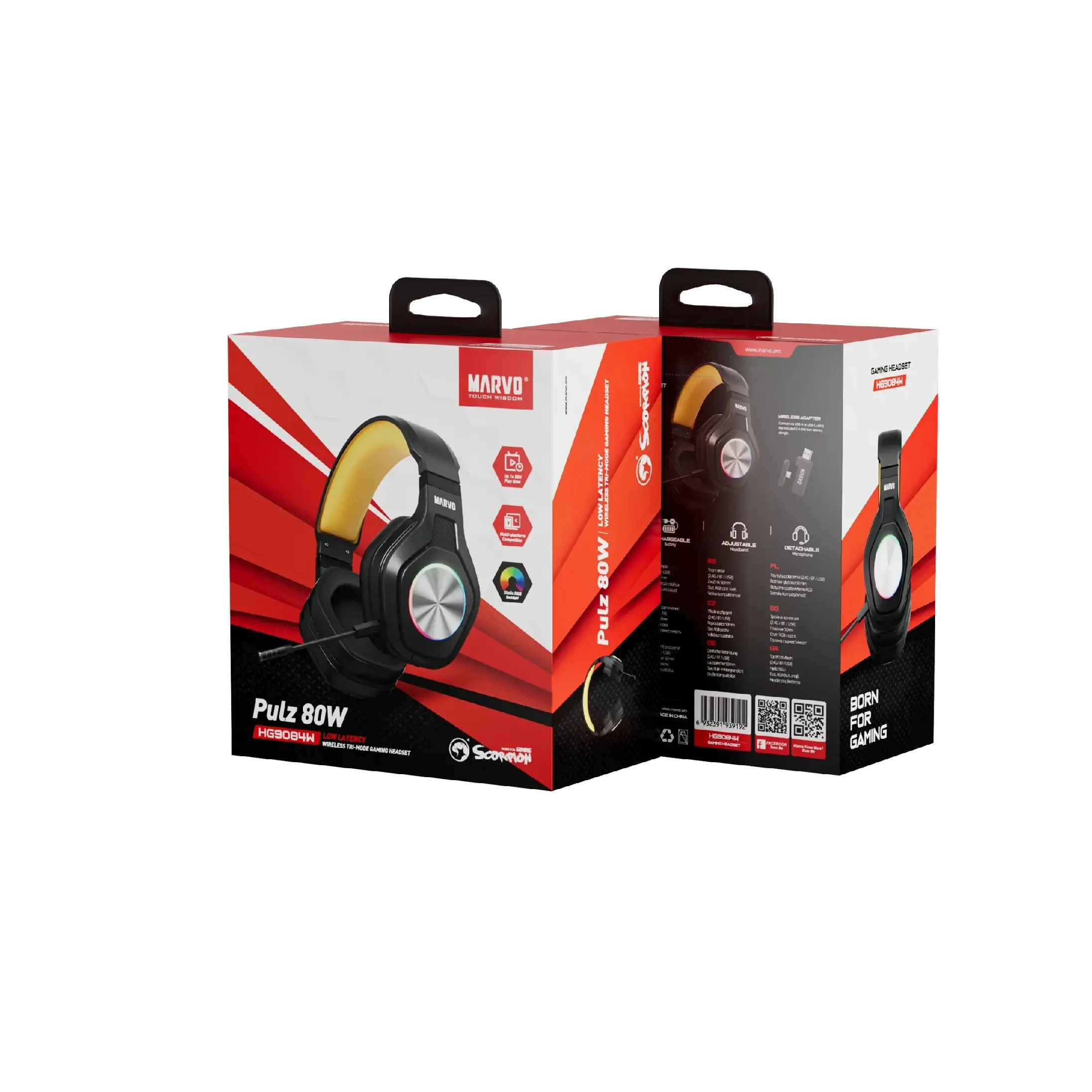 Marvo căști wireless de gaming Gaming Headphones Pulz 80W - Bluetooth, 2.4G - MARVO-HG9084W - image 11