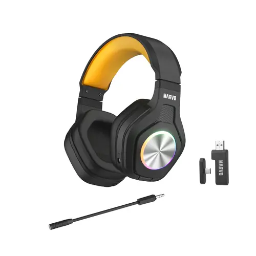 Marvo безжични геймърски слушалки Gaming Headphones Pulz 80W - Bluetooth, 2.4G - MARVO-HG9084W - image 2