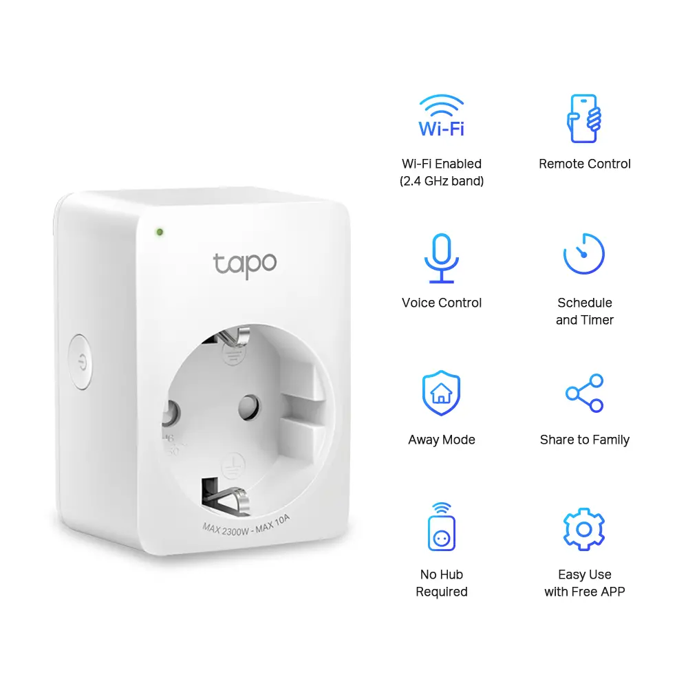 Управляем контакт TP-LINK Tapo P100(4-pack), Wi-Fi, 2300 W - image 1