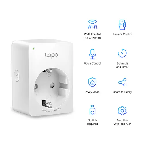 Управляем контакт TP-LINK Tapo P100(4-pack), Wi-Fi, 2300 W - image 1