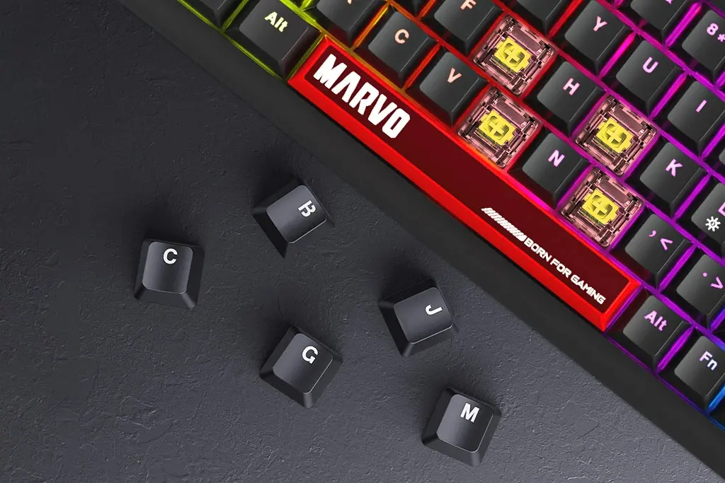 Marvo геймърска механична клавиатура Gaming Mechanical Keyboard Arma 98 KG937 - 1K, TNT Peach Switches [Linear], (English US) - image 15
