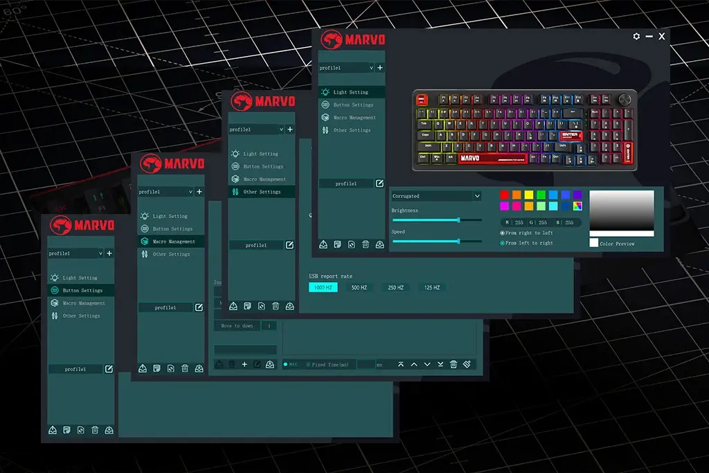 Marvo геймърска механична клавиатура Gaming Mechanical Keyboard Arma 98 KG937 - 1K, TNT Peach Switches [Linear], (English US) - image 16