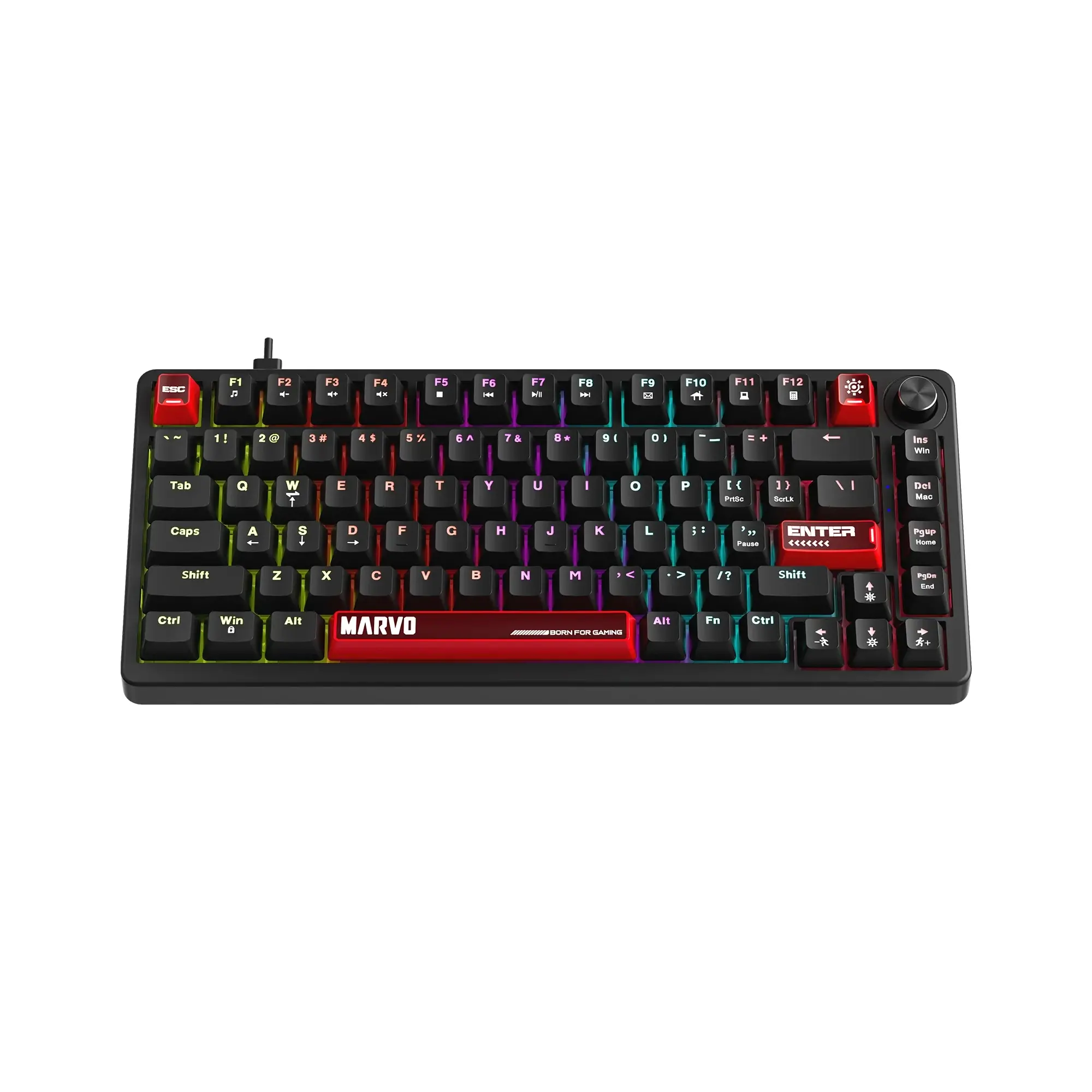 Marvo геймърска механична клавиатура Gaming Mechanical Keyboard Arma 82 KG936 - 1K, TNT Peach Switches [Linear], (English US) - image 1