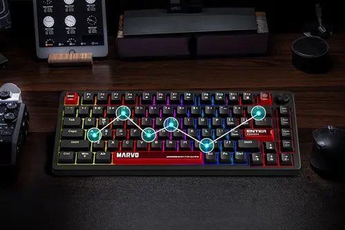 Marvo геймърска механична клавиатура Gaming Mechanical Keyboard Arma 82 KG936 - 1K, TNT Peach Switches [Linear], (English US) - image 12