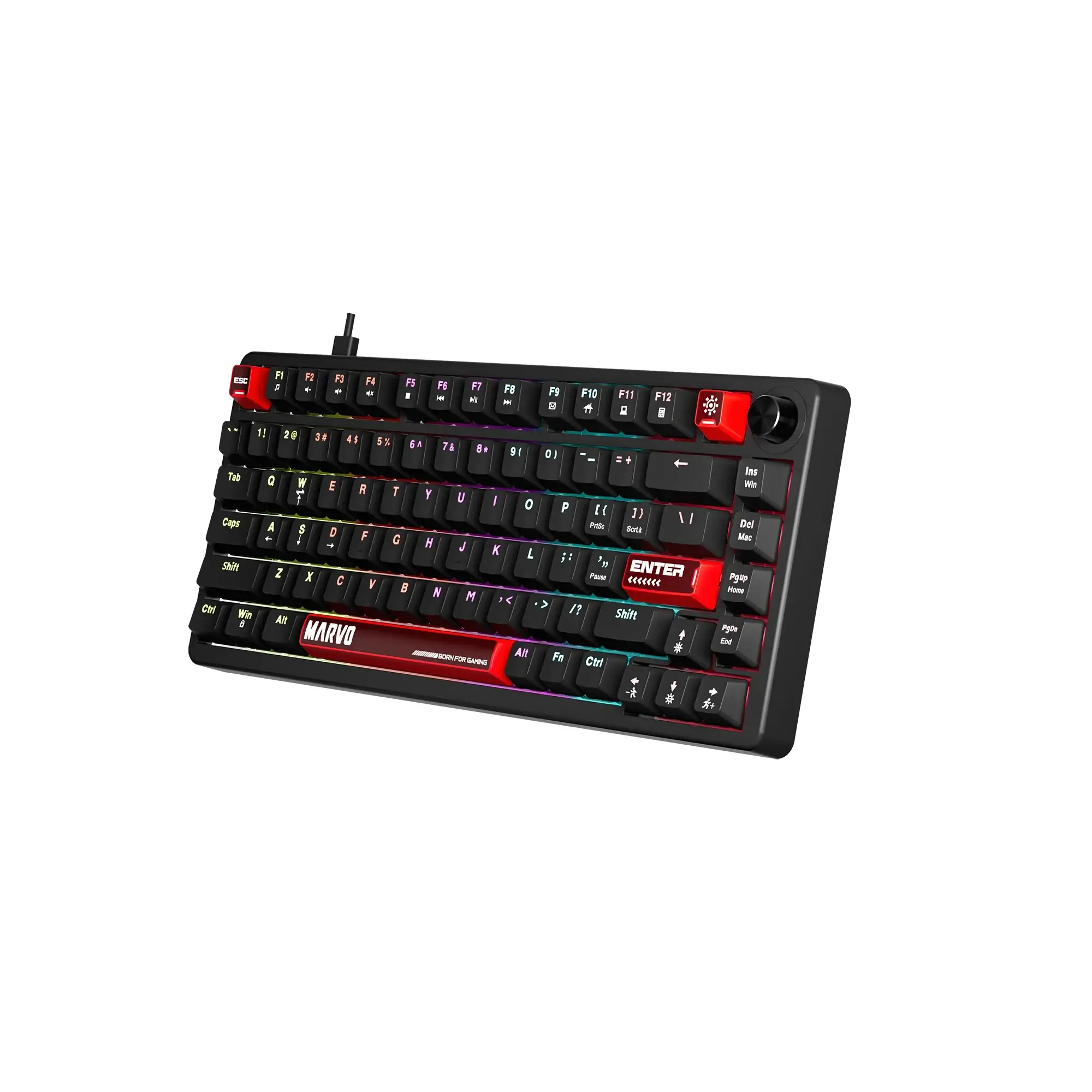 Marvo геймърска механична клавиатура Gaming Mechanical Keyboard Arma 82 KG936 - 1K, TNT Peach Switches [Linear], (English US) - image 3