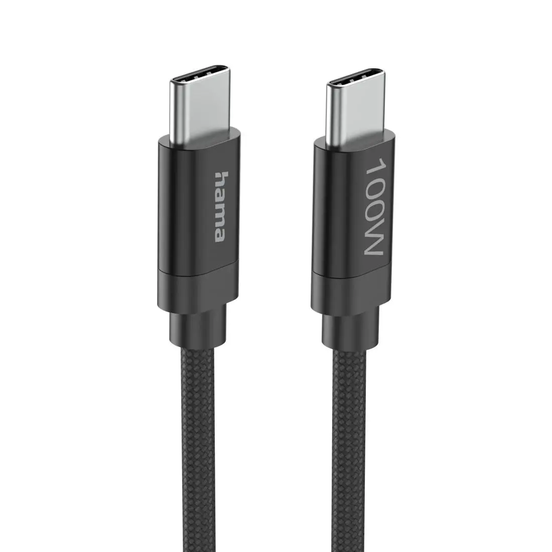Hama Кабел за зареждане, "Fabric", USB-C - USB-C, 100 W, 3 m, Nylon, black - image 5