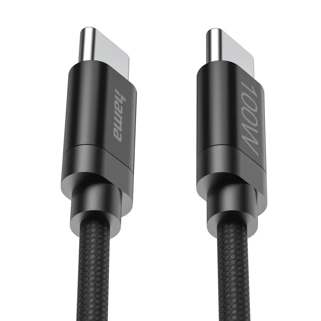 Hama Кабел за зареждане, "Fabric", USB-C - USB-C, 100 W, 3 m, Nylon, black - image 7