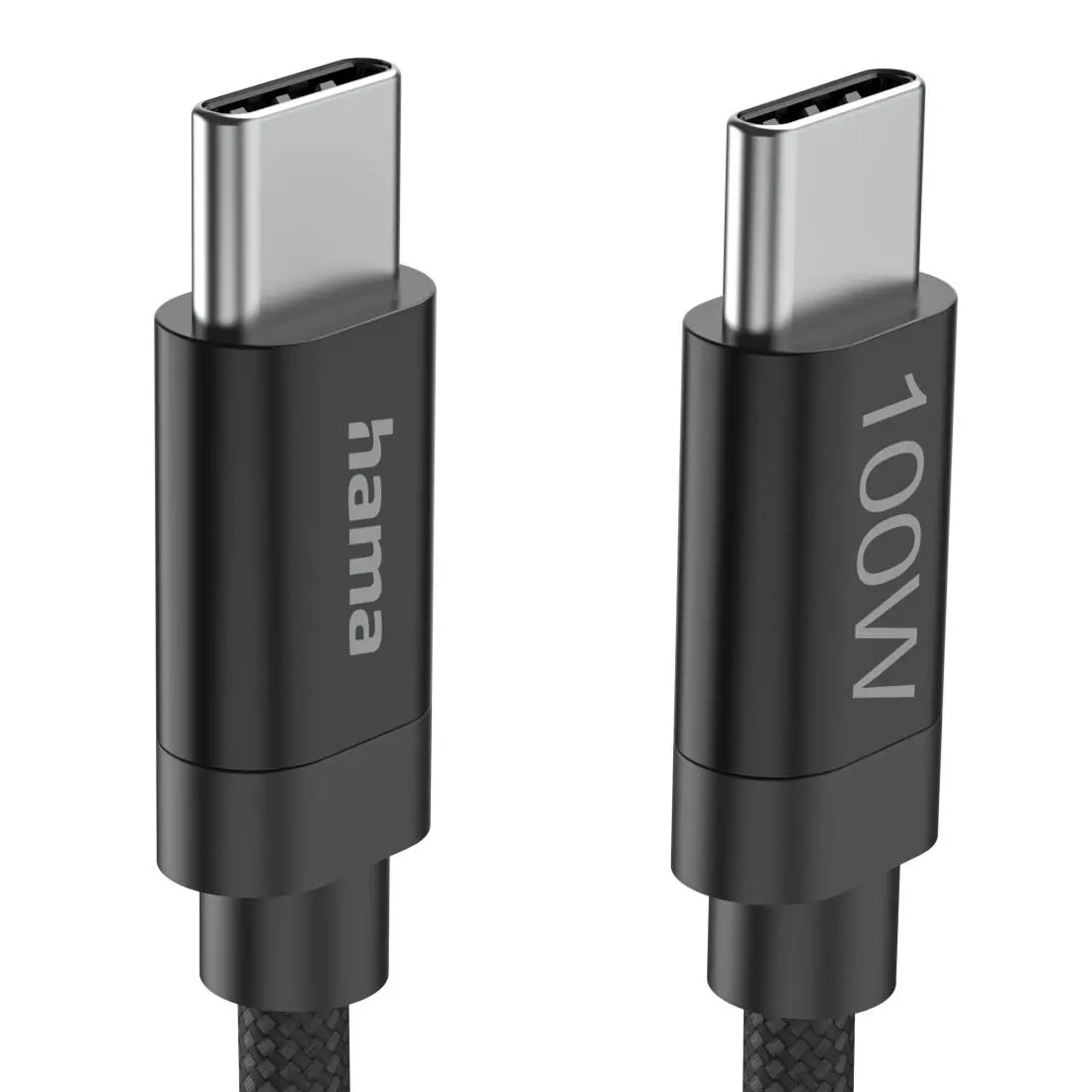 Hama Кабел за зареждане, "Fabric", USB-C - USB-C, 100 W, 3 m, Nylon, black - image 8