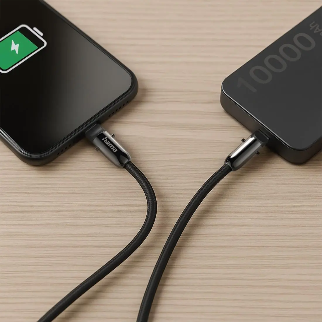Hama Кабел за зареждане, USB-C, 2 в 1 с връзка за телефон, 1.2 m, черен - image 13