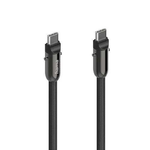 Hama Καλώδιο φόρτισης, USB-C, 2 σε 1 με σύνδεση για τηλέφωνο, 1.2 m, μαύρο - 2