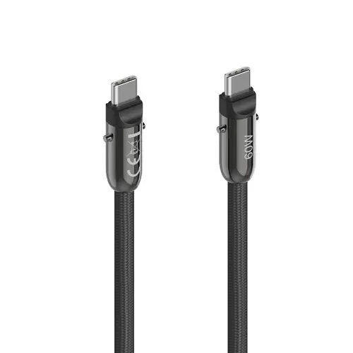 Hama Cablu de încărcare, USB-C, 2 în 1 cu conector pentru telefon, 1.2 m, negru - 3