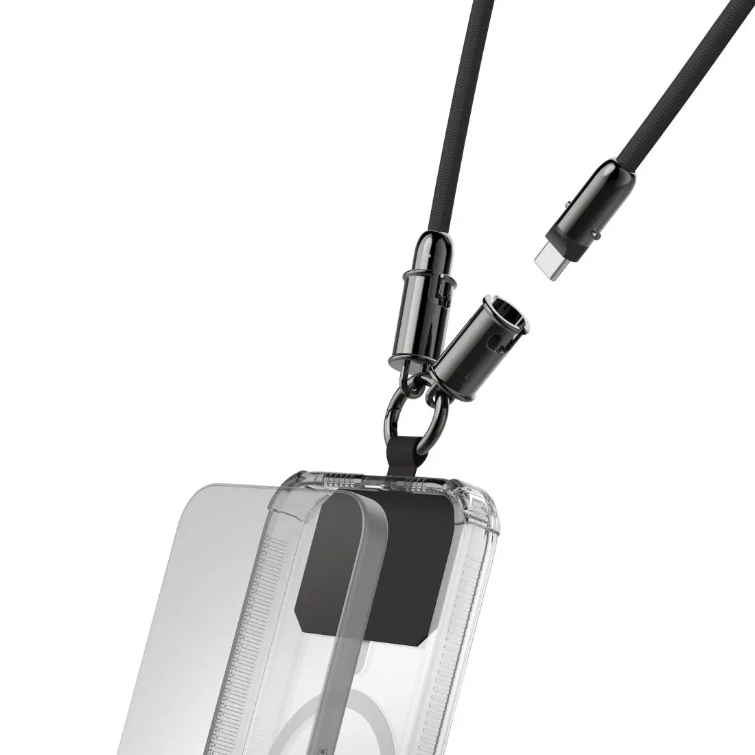 Hama Кабел за зареждане, USB-C, 2 в 1 с връзка за телефон, 1.2 m, черен - image 6