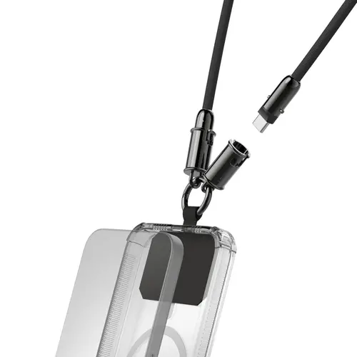 Hama Кабел за зареждане, USB-C, 2 в 1 с връзка за телефон, 1.2 m, черен - image 6