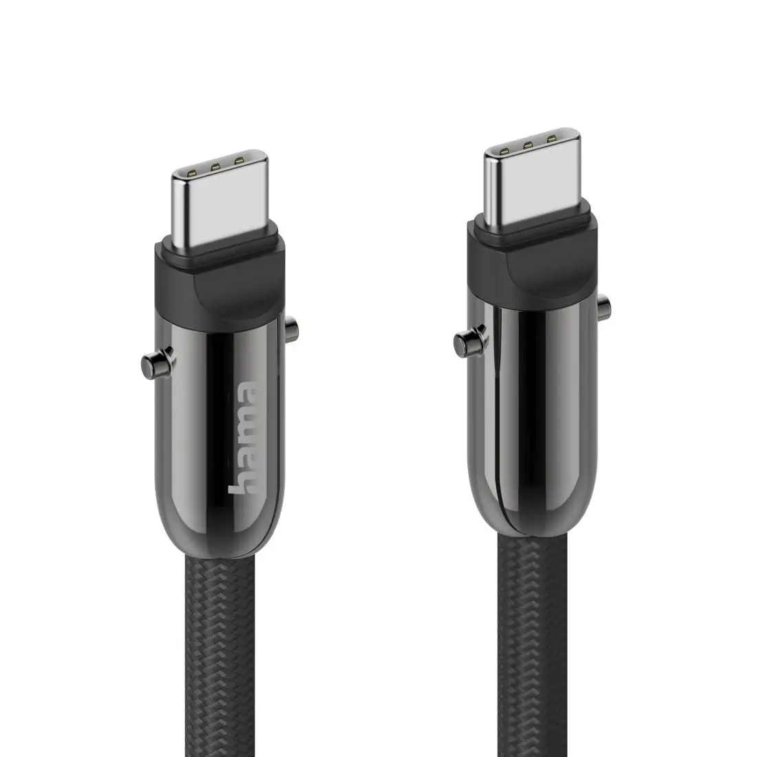 Hama Cablu de încărcare, USB-C, 2 în 1 cu conector pentru telefon, 1.2 m, negru - image 8