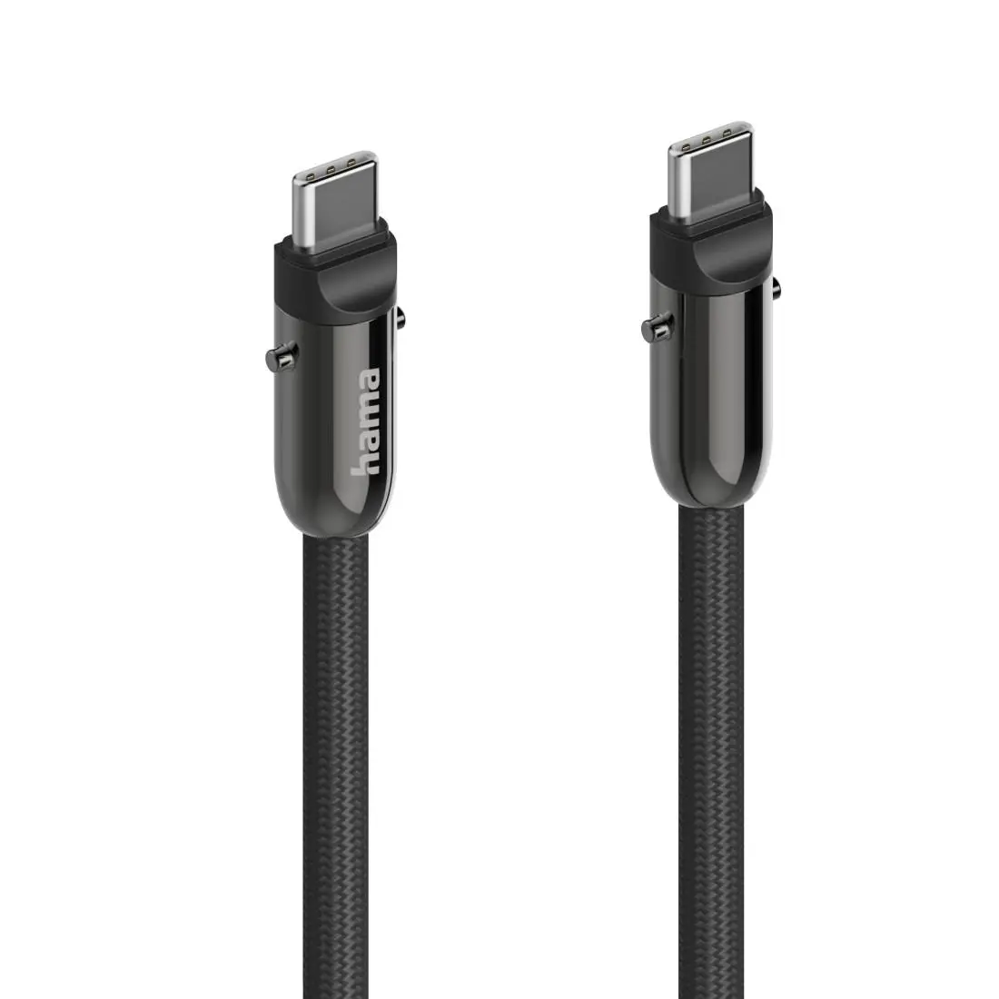 Hama Cablu de încărcare, USB-C, 2 în 1 cu conector pentru telefon, 1.2 m, negru - image 9