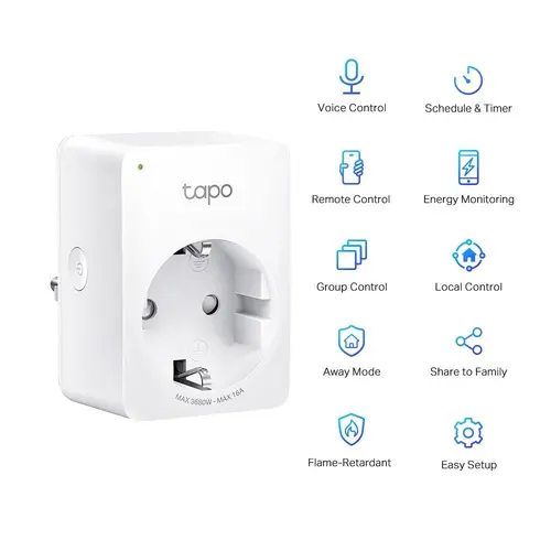 TP LINK TAPO P110 Έξυπνη πρίζα 3680 W, 2.4Ghz, χρονοδιακόπτης - 2