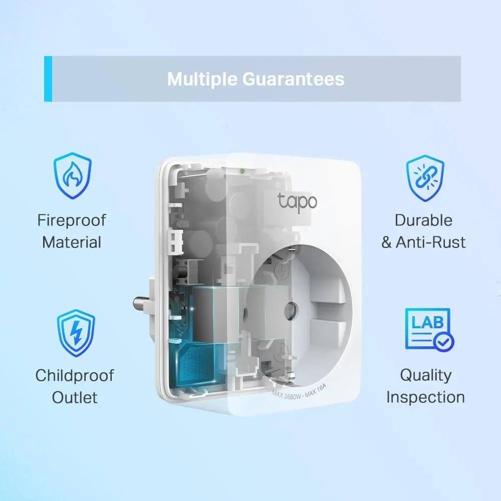 TP LINK TAPO P110 Смарт контакт 3680 W, 2.4Ghz, таймер - image 6