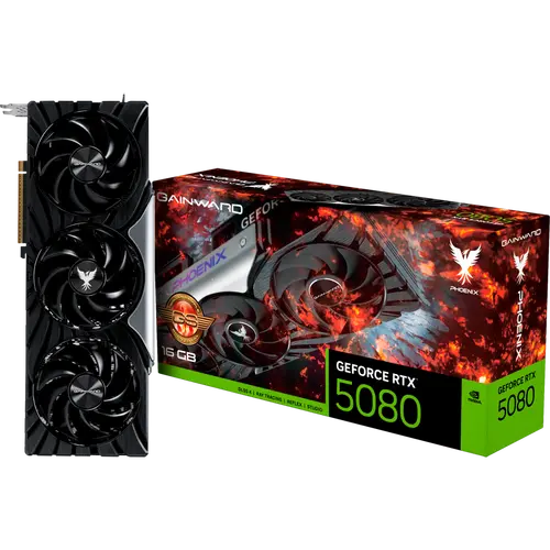 Gainward GeForce RTX 5080 Phoenix GS 16GB GDDR7, 256 bit, 1x HDMI 21b, 3x DP 21b, 3 Fan, 1x 16pin pwr connector, 850W, 331.9 x 133.1 x 60 mm, NE75080S19T2-GB2031X - image 8