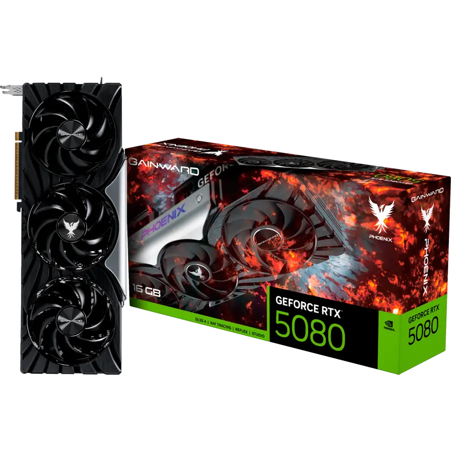 Gainward GeForce RTX 5080 Phoenix 16GB GDDR7, 256 bit, 1x HDMI 21b, 3x DP 21b, 3 Fan, 1x 16pin pwr connector, 850W, 331.9 x 133.1 x 60 mm, - image 8