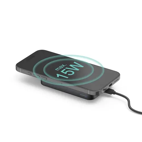 HAMA Безжична външна батерия Qi2, 10000mAh, индуктивно зареждане, антрацит - image 3