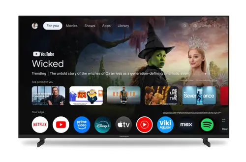 Телевизор, Thomson 43" UHD Google TV; 3840 x 2160 (4K UHD), DLED, 60 Hz, Dolby Audio, Google Cast, DVB-T/T2/C/S/S2, HDR10,  Wi-Fi, Bluetooth, LAN, HDMI 3 (2.1), USB 2 (2.0), AV IN, Hotel mode, Side Feet, Black - image 1