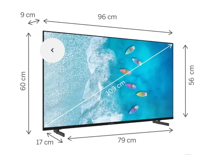Телевизор, Thomson 43" UHD Google TV; 3840 x 2160 (4K UHD), DLED, 60 Hz, Dolby Audio, Google Cast, DVB-T/T2/C/S/S2, HDR10, Wi-Fi, Bluetooth, LAN, HDMI 3 (2.1), USB 2 (2.0), AV IN, Hotel mode, Side Feet, Black - image 2
