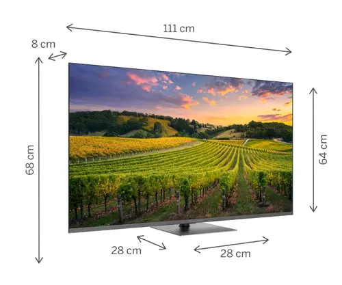 Телевизор, Thomson 50" QLED Google TV; 3840 x 2160 (4K UHD), 4000:1, QLED, 60 Hz, DVB-T/T2/C/S/S2, HDR10, Wi-Fi, Bluetooth, LAN, HDMI 2 (2.0) + 2 (2.1), USB 2 (2.0) + 1 (3.0), Hotel mode, Central Swivel Stand, Dark gray - image 1