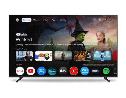 Телевизор, Thomson 55" UHD Google TV; 3840 x 2160 (4K UHD), DLED, 60 Hz, Dolby Audio, Google Cast, DVB-T/T2/C/S/S2, HDR10, Wi-Fi, Bluetooth, LAN, HDMI 3 (2.1), USB 2 (2.0), AV IN, Hotel mode, Side Feet, Black - image 1