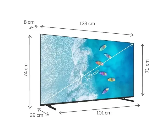 Телевизор, Thomson 55" UHD Google TV; 3840 x 2160 (4K UHD), DLED, 60 Hz, Dolby Audio, Google Cast, DVB-T/T2/C/S/S2, HDR10, Wi-Fi, Bluetooth, LAN, HDMI 3 (2.1), USB 2 (2.0), AV IN, Hotel mode, Side Feet, Black - image 3