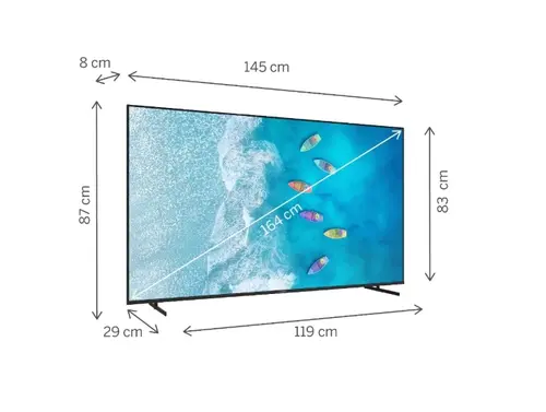 Телевизор, Thomson 65" UHD Google TV; 3840 x 2160 (4K UHD), DLED, 60 Hz, Dolby Audio, Google Cast, DVB-T/T2/C/S/S2, HDR10,  Wi-Fi, Bluetooth, LAN, HDMI 3 (2.1), USB 2 (2.0), AV IN, Hotel mode, Side Feet, Black - image 3