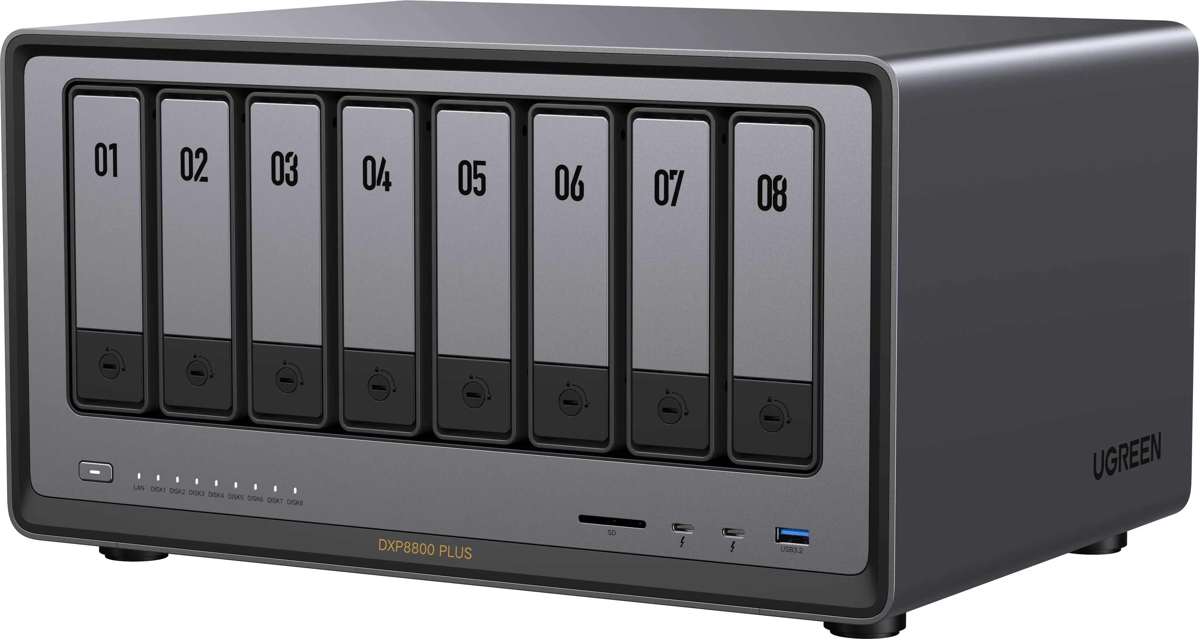 8 compartimente fără discuri i5-1235U 8GB DDR5 RAM 128GB unitate de sistem, 10GbE*2 HDMI 8K 60Hz TBT4*2, fără discuri, DXP8800plus