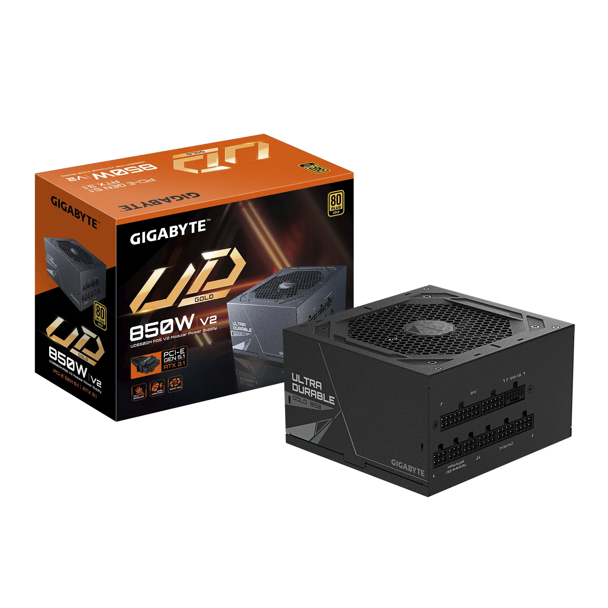 Захранващ блок Gigabyte P850GM PG5 V2, 850W, 80+ GOLD, Modular, PCIe 5.1 Ready - image 6