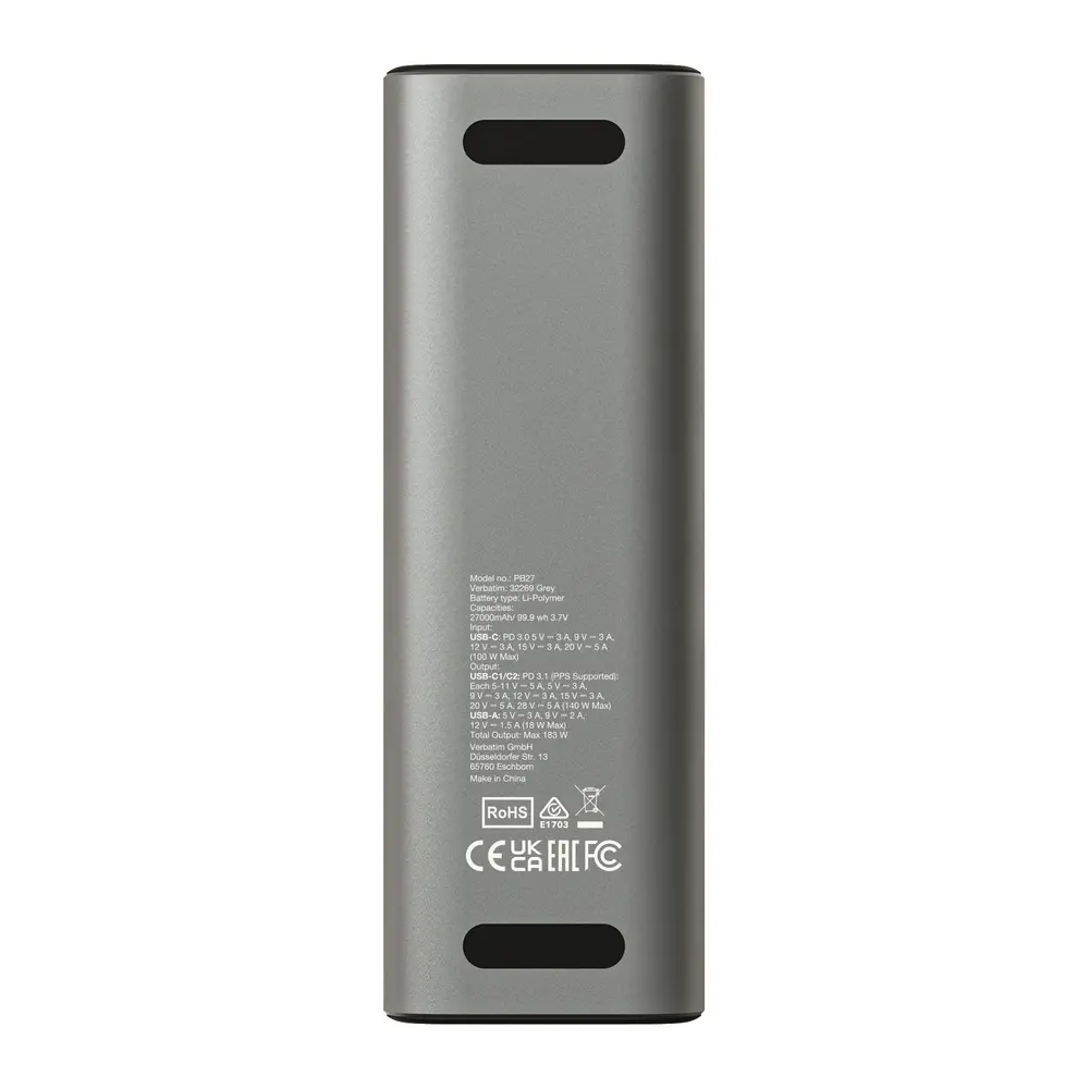 Baterie externă, Verbatim Charge 'n' Go Power Bank 27000mAh 183W Gri - image 2
