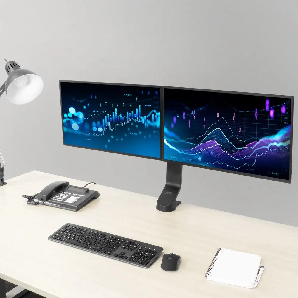 ACT Стойка за 2 бр мониторa 27" с регулиране на височината - image 2