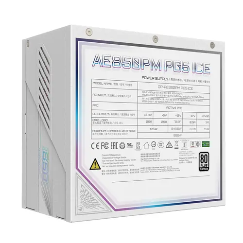 Захранващ блок Gigabyte AORUS ELITE P850W ICE 80+ Platinum, PCIe 5.1 - image 5